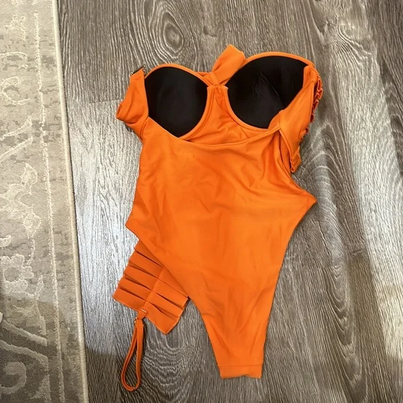 Andrea Iyamah Nisi ruffle one piece swimsuit ORANGE - Picture 5 of 6